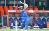Rohit Sharma in action for MI.
